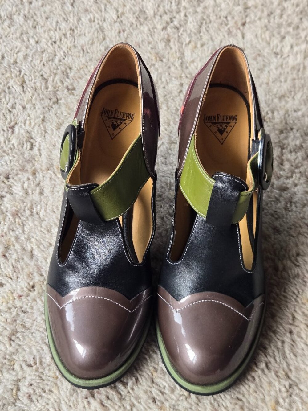 John Fluevog Attic Ilona T-Strap Heels Women's US Size 8.5 - Picture 1 of 16